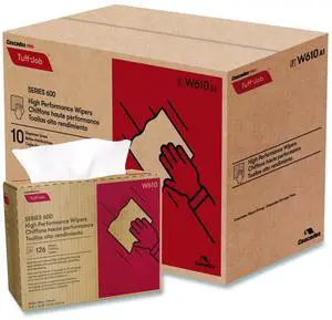 Cascades W610 Tuff-Job S600 High Performance Wipers - 9 3/4 x 16 3/4 - 126/Box - 10 Box/Carton Cascades W610 Tuff-Job S600 High Performance Wipers - 9 3/4 x 16 3/4 - 126/Box - 10 Box/Carton