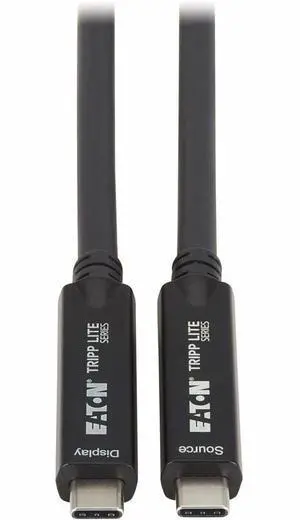 Eaton Tripp Lite Series USB-C to USB-C Full-Function Fiber Active Optical Cable AOC USB 3.2 Gen 2 10 Gbps 8K HDR 4:4:4 60W PD Charging M/M Black 10 m 33 ft. U420F10M Eaton Tripp Lite Series USB-C to USB-C Full-Function Fiber Active Optical Cable AOC USB 3.2 Gen 2 10 Gbps 8K HDR 4:4:4 60W PD Charging M/M Black 10 m 33 ft. U420F10M