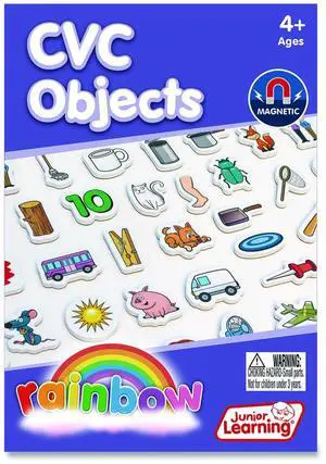 Rainbow CVC Objects +/- 1.6" Tall Assorted Objects and Object Colors White Background 40 Pieces JL641 Rainbow CVC Objects +/- 1.6" Tall Assorted Objects and Object Colors White Background 40 Pieces JL641
