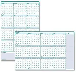 Express Track Recycled Reversible/Erasable Yearly Wall Calendar 24 x 37 White/Teal Sheets 12-Month Jan to Dec: 2026 392 Express Track Recycled Reversible/Erasable Yearly Wall Calendar 24 x 37 White/Teal Sheets 12-Month Jan to Dec: 2026 392