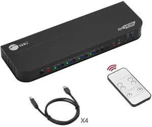 SIIG 4x1 DisplayPort 4K KVM USB 3.0 Switch with Remote Control SIIG 4x1 DisplayPort 4K KVM USB 3.0 Switch with Remote Control