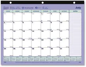 Academic 13-Month Binder-Insertable Desk Pad Calendar 11 x 8.5 White/Blue/Green Sheets 13-Month: July 2025 to July 2026 CA181721 Academic 13-Month Binder-Insertable Desk Pad Calendar 11 x 8.5 White/Blue/Green Sheets 13-Month: July 2025 to July 2026 CA181721