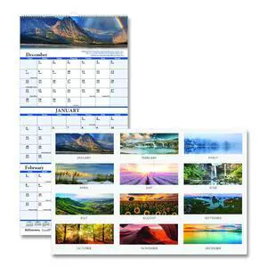 House of Doolittle Scenic Compact Three-Month Wall Calendar 8x17 2026 House of Doolittle Scenic Compact Three-Month Wall Calendar 8x17 2026