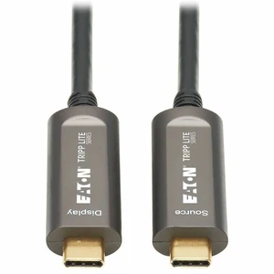 Eaton Tripp Lite USB-C to USB-C Plenum-Rated Fiber Active Optical Cable (AOC) - 4K 60 Hz - HDR - 4:4:4 - M/M - Black - 15 m (49 ft.) - Video-Only - U420F-15M-V Eaton Tripp Lite USB-C to USB-C Plenum-Rated Fiber Active Optical Cable (AOC) - 4K 60 Hz - HDR - 4:4:4 - M/M - Black - 15 m (49 ft.) - Video-Only - U420F-15M-V