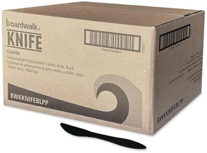 Mediumweight Polypropylene Cutlery Knife Plastic Black 1000/Carton BWKKNIFEBLPP Mediumweight Polypropylene Cutlery Knife Plastic Black 1000/Carton BWKKNIFEBLPP