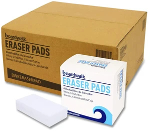 Eraser Pads, 2.5" x 4.5", 1" Thick, White, 6 Pads/Pack, 6 Packs/Carton Eraser Pads, 2.5" x 4.5", 1" Thick, White, 6 Pads/Pack, 6 Packs/Carton