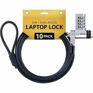 StarTech 10-Pack 3-in-1 Dual-Access Laptop Lock 6.6ft TAA StarTech 10-Pack 3-in-1 Dual-Access Laptop Lock 6.6ft TAA