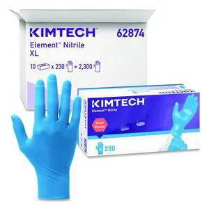 Element Nitrile Exam Gloves Powder-Free AQL 1.5 X-Large 3.2 mil Thick 9.3" Long Blue 230/Box 10 Boxes/Carton 62874 Element Nitrile Exam Gloves Powder-Free AQL 1.5 X-Large 3.2 mil Thick 9.3" Long Blue 230/Box 10 Boxes/Carton 62874
