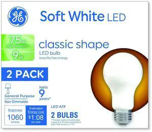 Classic LED SW Non-Dim A19 Light Bulb 9 W Soft White 2/Pack 93109032 Classic LED SW Non-Dim A19 Light Bulb 9 W Soft White 2/Pack 93109032