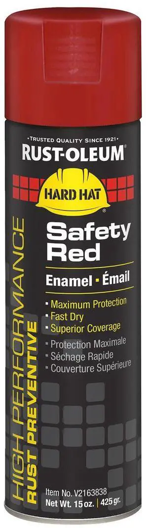 Hard Hat High Performance V2100 System Rust Preventive Enamel Spray Paint Flat Safety Red 15 oz Aerosol Can 6/Carton V2163838 Hard Hat High Performance V2100 System Rust Preventive Enamel Spray Paint Flat Safety Red 15 oz Aerosol Can 6/Carton V2163838