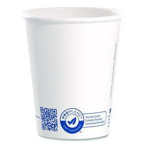 Recycled Content PCF Paper Hot Cups ProPlanet Seal 10 oz White 50/Pack 370RCPLANET Recycled Content PCF Paper Hot Cups ProPlanet Seal 10 oz White 50/Pack 370RCPLANET