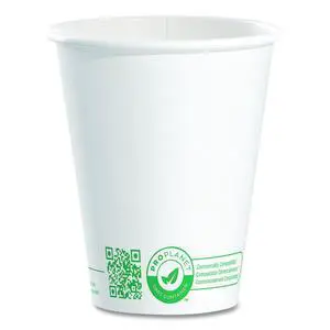 Compostable Paper Hot Cups ProPlanet Seal 8 oz White/Green 50/Pack 378PLAPLANET Compostable Paper Hot Cups ProPlanet Seal 8 oz White/Green 50/Pack 378PLAPLANET