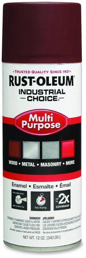 Industrial Choice 1600 System Multi-Purpose Enamel Spray Paint Flat Red 12 oz Aerosol Can 6/Carton 1667830 Industrial Choice 1600 System Multi-Purpose Enamel Spray Paint Flat Red 12 oz Aerosol Can 6/Carton 1667830