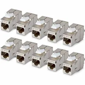 StarTech Shielded Cat6a Keystone Jack 10-Pack RJ45 Ethernet Keystone Jacks STP Cat6a Wall Jack 180-Degree Toolless StarTech Shielded Cat6a Keystone Jack 10-Pack RJ45 Ethernet Keystone Jacks STP Cat6a Wall Jack 180-Degree Toolless