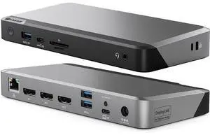 Alogic Universal Dock Triple Display Screen 4K docking station with 100W power delivery PD DP Alt Mode USB-C and USB-A devices DUPRDX3WW Alogic Universal Dock Triple Display Screen 4K docking station with 100W power delivery PD DP Alt Mode USB-C and USB-A devices DUPRDX3WW
