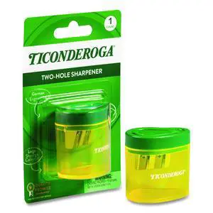 Two Hole Pencil Sharpener 2 x 2 x 1.25 Green/Yellow X392010001 Two Hole Pencil Sharpener 2 x 2 x 1.25 Green/Yellow X392010001
