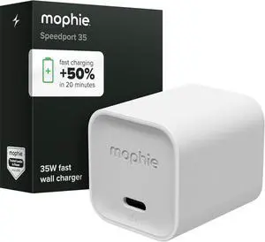 Mophie Speedport?35 GAN USB-C Charger Block - 35W Fast Wall Charger Mophie Speedport?35 GAN USB-C Charger Block - 35W Fast Wall Charger