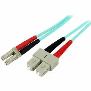 StarTech 3m 10ft LC/UPC to SC/UPC OM3 Multimode Fiber Optic Cable Full Duplex 50/125 Zipcord 100G LSZH Fiber Jumper Cord StarTech 3m 10ft LC/UPC to SC/UPC OM3 Multimode Fiber Optic Cable Full Duplex 50/125 Zipcord 100G LSZH Fiber Jumper Cord