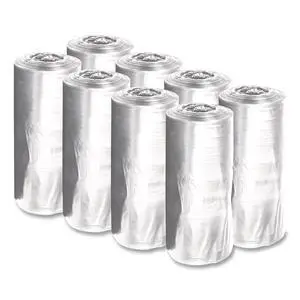 Low-Density Waste Can Liners 23 gal 0.9 mil 28" x 45" Clear Perforated Roll 25 Bags/Roll 8 Rolls/Carton H5645TCKR01 Low-Density Waste Can Liners 23 gal 0.9 mil 28" x 45" Clear Perforated Roll 25 Bags/Roll 8 Rolls/Carton H5645TCKR01