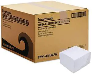 Boardwalk 16" x 16" Linen-Cloth Dinner Napkins, White 16X16LNAPW Boardwalk 16" x 16" Linen-Cloth Dinner Napkins, White 16X16LNAPW