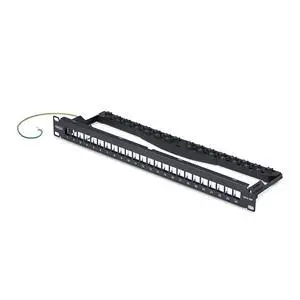 24-PORT 1U BLANK KEYSTONE PATCH PANEL WITH CABLE MANAGEMENT BAR AND GROUNDING WI 24-PORT 1U BLANK KEYSTONE PATCH PANEL WITH CABLE MANAGEMENT BAR AND GROUNDING WI