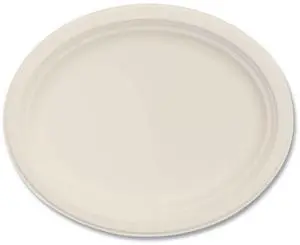 Compostable Molded Fiber Dinnerware ProPlanet Seal Platter 12" Diameter Natural 500/Carton 12FBRPLR1 Compostable Molded Fiber Dinnerware ProPlanet Seal Platter 12" Diameter Natural 500/Carton 12FBRPLR1