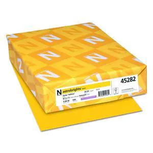 20lb Color Paper 20 lb Bond Weight 8.5 x 11 Solar Yellow 500/Ream 45282 20lb Color Paper 20 lb Bond Weight 8.5 x 11 Solar Yellow 500/Ream 45282