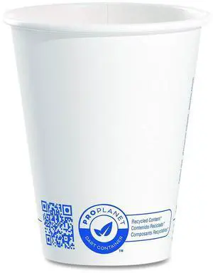 Recycled Content PCF Paper Hot Cups ProPlanet Seal 8 oz White 50/Pack 378RCPLANET Recycled Content PCF Paper Hot Cups ProPlanet Seal 8 oz White 50/Pack 378RCPLANET