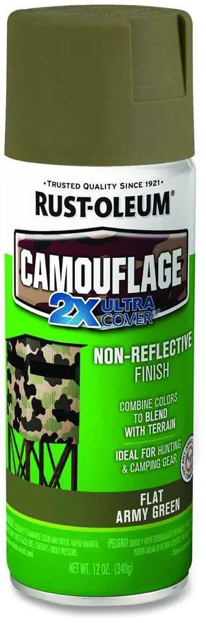 Camouflage Spray Paint Flat Army Green 12 oz Aerosol Can 279176 Camouflage Spray Paint Flat Army Green 12 oz Aerosol Can 279176