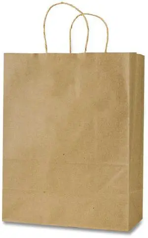 Get Reddi Paper Bags Pixie Size 60# Basis Weight Twisted Rope Handles 10" x 5" x 13" Brown 250/Carton KRFTW10513 Get Reddi Paper Bags Pixie Size 60# Basis Weight Twisted Rope Handles 10" x 5" x 13" Brown 250/Carton KRFTW10513