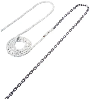 Maxwell Anchor Rode - 15'-1/4" Chain to 150'-1/2" Nylon Brait Maxwell Anchor Rode - 15'-1/4" Chain to 150'-1/2" Nylon Brait