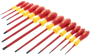13-Piece Insulated SoftFinish Screwdriver Set Metric Slotted and Phillips Red/Yellow Handle 32094 13-Piece Insulated SoftFinish Screwdriver Set Metric Slotted and Phillips Red/Yellow Handle 32094
