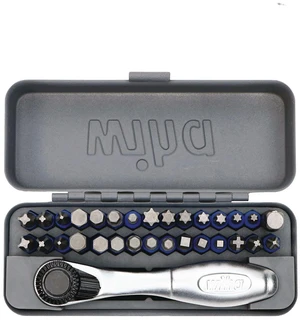 32-Piece GoBox TerminatorBlue Impact Bit Set with Mini Ratchet Metric Hex Phillips Pozidriv SAE Hex Square and Torx 76889 32-Piece GoBox TerminatorBlue Impact Bit Set with Mini Ratchet Metric Hex Phillips Pozidriv SAE Hex Square and Torx 76889