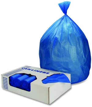 High-Density Waste Can Liners 23 gal 14 mic 30" x 43" Blue 25 Bags/Roll 10 Rolls/Carton Z6043HXR01 High-Density Waste Can Liners 23 gal 14 mic 30" x 43" Blue 25 Bags/Roll 10 Rolls/Carton Z6043HXR01