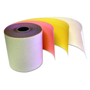 Carbonless Receipt Rolls 3" x 67 ft White/Canary/Pink 5/Pack 341510 Carbonless Receipt Rolls 3" x 67 ft White/Canary/Pink 5/Pack 341510
