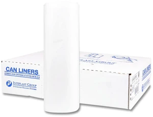 Institutional Low-Density Can Liners 45 gal 1.15 mil 40" x 46" Natural Interleaved Roll 20 Bags/Roll 5 Rolls/Carton SLW4046SPNS Institutional Low-Density Can Liners 45 gal 1.15 mil 40" x 46" Natural Interleaved Roll 20 Bags/Roll 5 Rolls/Carton SLW4046SPNS