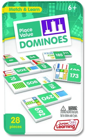 Place Value Dominoes 1 to 2 Players Grades 1 to 7 28 Pieces JL489 Place Value Dominoes 1 to 2 Players Grades 1 to 7 28 Pieces JL489
