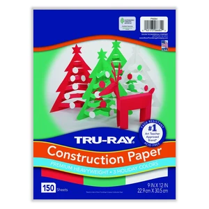 Tru-Ray Construction Paper 70 lb Text Weight 9 x 12 Assorted Holiday Colors 150/Pack P6684 Tru-Ray Construction Paper 70 lb Text Weight 9 x 12 Assorted Holiday Colors 150/Pack P6684