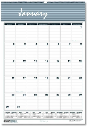 Bar Harbor Recycled Wirebound Monthly Wall Calendar 15.5 x 22 White/Blue/Gray Sheets 12-Month Jan-Dec: 2026 333 Bar Harbor Recycled Wirebound Monthly Wall Calendar 15.5 x 22 White/Blue/Gray Sheets 12-Month Jan-Dec: 2026 333