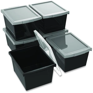 Storage Bin with Lid 4 gal 11.25" x 11.25" x 7.87" Black 6/Pack 61427U06C Storage Bin with Lid 4 gal 11.25" x 11.25" x 7.87" Black 6/Pack 61427U06C