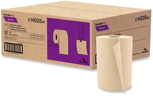 Cascades Pro Select Hardwound Roll Towels 1-Ply Natural 12 Rolls/Carton H035 Cascades Pro Select Hardwound Roll Towels 1-Ply Natural 12 Rolls/Carton H035