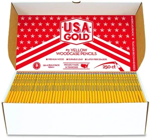 School Pencils HB #2 Black Lead Yellow Barrel 250/Box 858422P School Pencils HB #2 Black Lead Yellow Barrel 250/Box 858422P