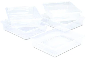 Storage Tray Flat 1.69 gal 10.65" x 13.17" x 2.96" Translucent 5/Pack 62565U05C Storage Tray Flat 1.69 gal 10.65" x 13.17" x 2.96" Translucent 5/Pack 62565U05C