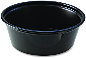 Portion Cups 1.5 oz Squat Plastic Black 250/Sleeve 10 Sleeves/Carton PC150SB Portion Cups 1.5 oz Squat Plastic Black 250/Sleeve 10 Sleeves/Carton PC150SB