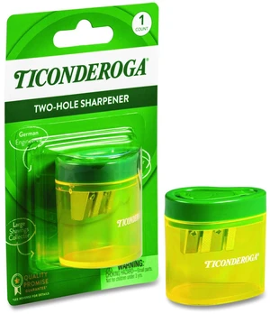 Two Hole Pencil Sharpener 2 x 2 x 1.25 Green/Yellow X392010001 Two Hole Pencil Sharpener 2 x 2 x 1.25 Green/Yellow X392010001