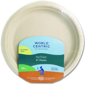 Fiber Plates 9" dia Natural 20/Pack PLRTSCU9 Fiber Plates 9" dia Natural 20/Pack PLRTSCU9