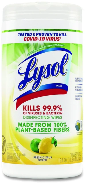 Disinfecting Wipes II Fresh Citrus Scent 1-Ply 7 x 7.25 Fresh Citrus White 70 Wipes/Canister 1920049128 Disinfecting Wipes II Fresh Citrus Scent 1-Ply 7 x 7.25 Fresh Citrus White 70 Wipes/Canister 1920049128