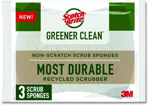 Greener Clean Non-Scratch Scrub Sponge 2.6 x 3.3 0.7" Thick White 3/Pack 7100290143 Greener Clean Non-Scratch Scrub Sponge 2.6 x 3.3 0.7" Thick White 3/Pack 7100290143