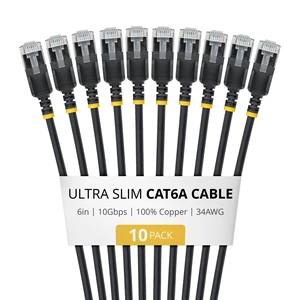 10-PACK OF ULTRA SLIM CAT6A CABLES IS IDEAL FOR MULTIPLE SETUPS; 10GBPS ETHERNET 10-PACK OF ULTRA SLIM CAT6A CABLES IS IDEAL FOR MULTIPLE SETUPS; 10GBPS ETHERNET