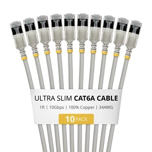 10-PACK OF ULTRA SLIM CAT6A CABLES IS IDEAL FOR MULTIPLE SETUPS; 10GBPS ETHERNET 10-PACK OF ULTRA SLIM CAT6A CABLES IS IDEAL FOR MULTIPLE SETUPS; 10GBPS ETHERNET